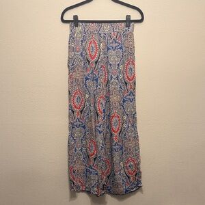 Paisley Print Wide Leg Flowy Pants